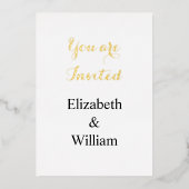 Minimalistische kalligrafie tekst uitnodiging (Voorkant)