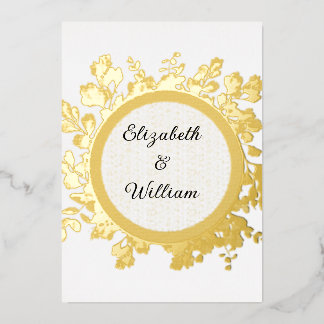 Minimalistische kalligrafie tekstuitnodiging folie uitnodiging