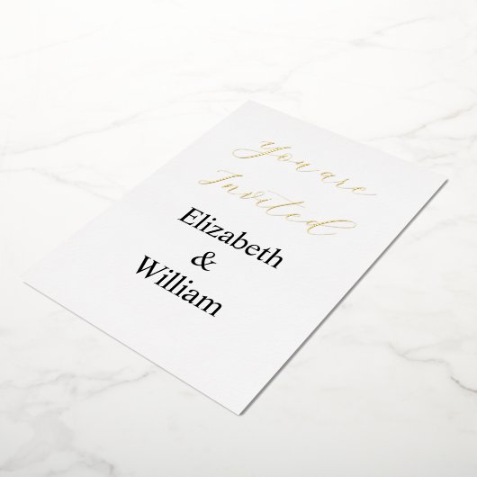 Minimalistische kalligrafie tekstuitnodiging folie uitnodiging (Gedraaid)