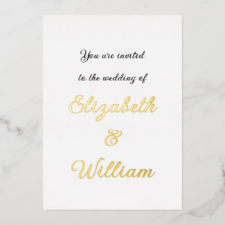 Minimalistische kalligrafie tekstuitnodiging folie uitnodiging