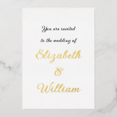 Minimalistische kalligrafie tekstuitnodiging folie uitnodiging (Voorkant)