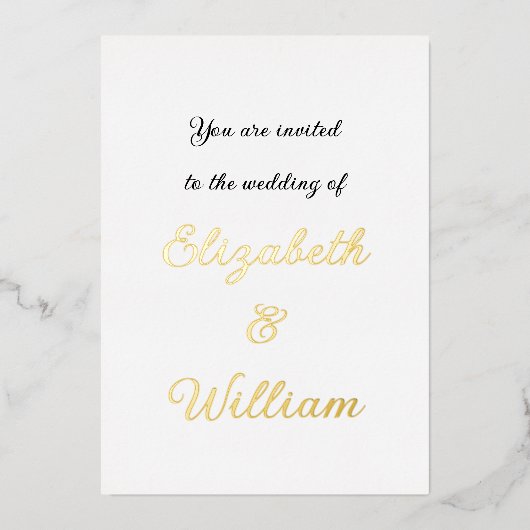 Minimalistische kalligrafie tekstuitnodiging folie uitnodiging (Voorkant)