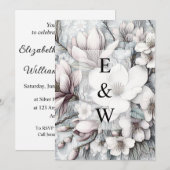 Minimalistische kalligrafie tekstuitnodiging kaart (Voorkant / Achterkant)