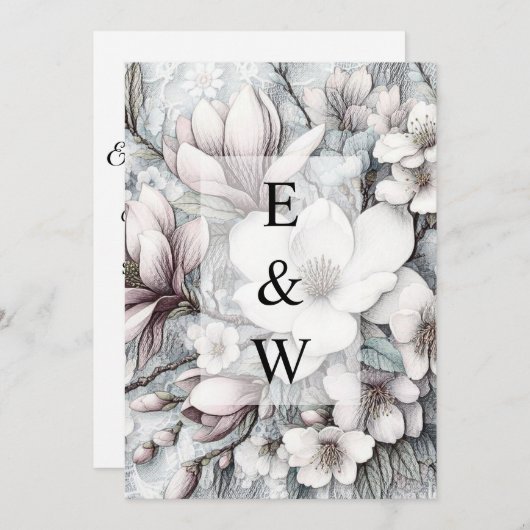 Minimalistische kalligrafie tekstuitnodiging kaart (Voorkant / Achterkant)