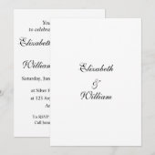 Minimalistische kalligrafie tekstuitnodiging kaart (Voorkant / Achterkant)