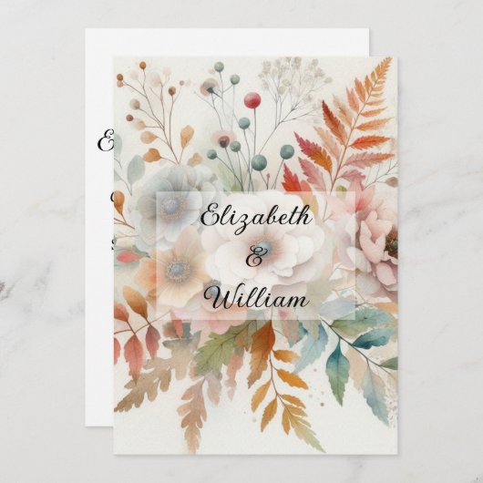 Minimalistische kalligrafie tekstuitnodiging kaart (Voorkant / Achterkant)