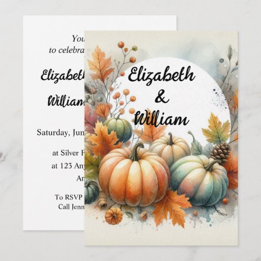 Minimalistische kalligrafie tekstuitnodiging kaart (Voorkant / Achterkant)