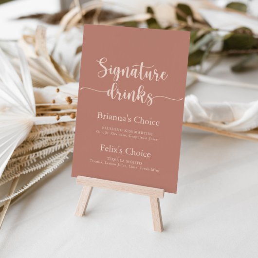 Minimalistische kalligrafie terracotta signature d poster