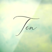 Minimalistische kalligrafie Tien Tafelnummer Raamsticker (Vel 3)