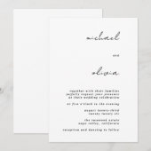 Minimalistische kalligrafie trouwuitnodiging kaart (Voorkant / Achterkant)