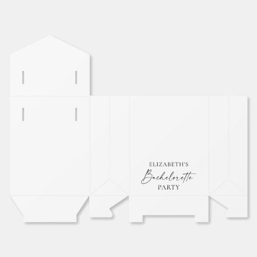 Minimalistische kalligrafie vrijgezellenfeest lint bedankdoosjes (Ongevouwen)