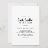 Minimalistische kalligrafie vrijgezellenweekend kaart (Voorkant)