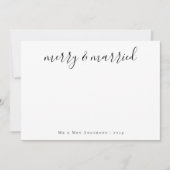 Minimalistische kalligrafie Vrolijk en getrouwde P Feestdagenkaart (Voorkant)