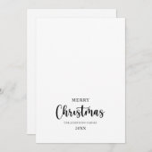 Minimalistische kalligrafie Vrolijk kerstfeest Feestdagenkaart (Voorkant / Achterkant)