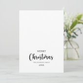 Minimalistische kalligrafie Vrolijk kerstfeest Feestdagenkaart (Staand voorkant)