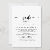 Minimalistische kalligrafie We Do Again Vow Renewa Kaart (Voorkant)