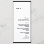Minimalistische Kalligrafie Wedding Menu Kaart (Voorkant)