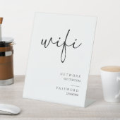 Minimalistische kalligrafie WiFi wachtwoord trouwt Reclamebord Met Voetstuk (Insitu)