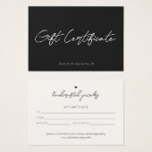 Minimalistische Kalligrafie Zakelijk Cadeaubon Visitekaartje (Voorkant /achterkant)