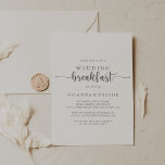 Minimalistische kalligrafie zilveren bruiloft ontb kaart<br><div class="desc">Deze minimalistische kalligrafie met een zilveren bruiloft ontbijtuitnodiging is perfect voor een rustige gebeurtenis. Het eenvoudige en elegante ontwerp kenmerkt klassieke en fancy manuscripttypografie in zilver.</div>