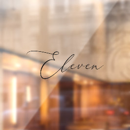 Minimalistische kalligrafie zwart elf tafel nummer raamsticker