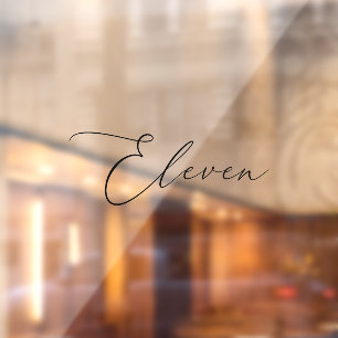 Minimalistische kalligrafie zwart elf tafel nummer raamsticker