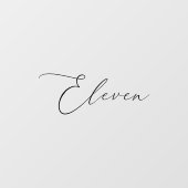 Minimalistische kalligrafie zwart elf tafel nummer raamsticker (Vel)