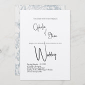 Minimalistische kalligrafie Zwart-wit bruiloft Kaart (Voorkant / Achterkant)
