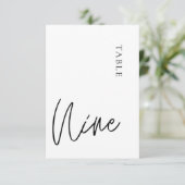 Minimalistische kalligrafie zwart wit tafel negen kaart (Staand voorkant)