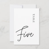Minimalistische kalligrafie zwart wit tafel vijf kaart (Voorkant)