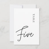 Minimalistische kalligrafie zwart wit tafel vijf kaart (Achterkant)