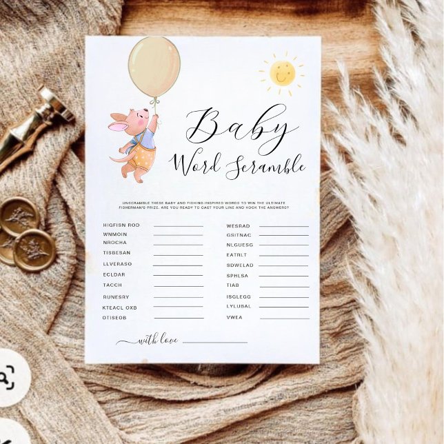 Minimalistische Kangaroo Baby shower Word Scramble (Creator heeft geüpload)