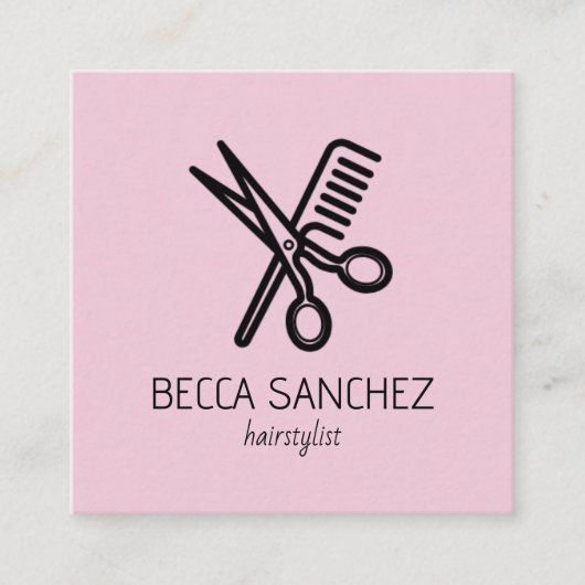 Minimalistische kapper vierkante visitekaartje (Voorkant)