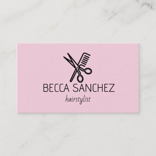 Minimalistische kapper visitekaartje (Voorkant)