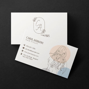 Minimalistische Kapsalon Illustratie Schoonheidssa Visitekaartje