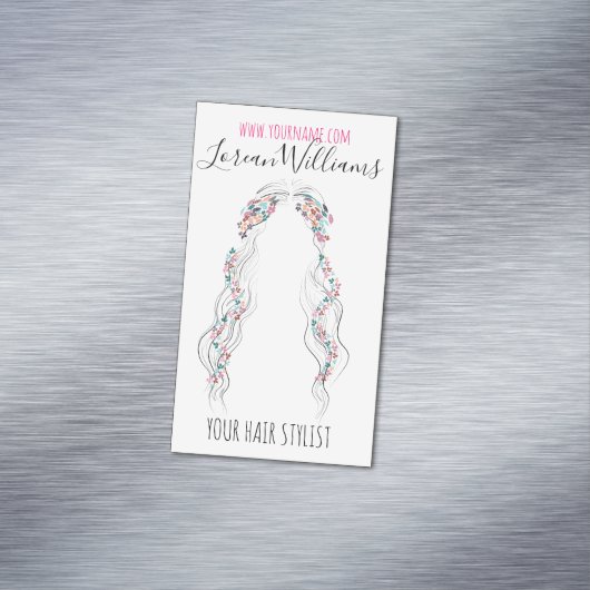 Minimalistische Kapsel Bruid Golvend Haar Chic Blo Magnetisch Visitekaartje (Voorbeeld)
