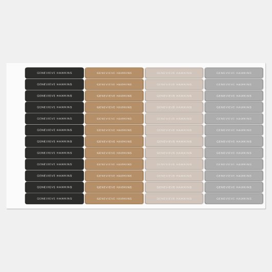 Minimalistische karamel thema naamlabels labels (Vel)