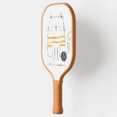 Minimalistische kat, aangepaste naam Pickleball Pa Paddle (Links)