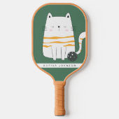Minimalistische kat, aangepaste naam Pickleball Pa Pickleball Paddle (Voorkant)
