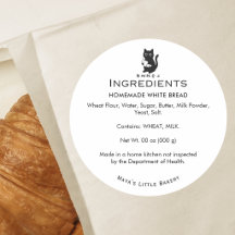 Minimalistische kat croissant bakkerij ingrediënte