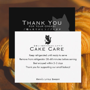 Minimalistische kat croissant cake verzorgingsinst bedankkaart