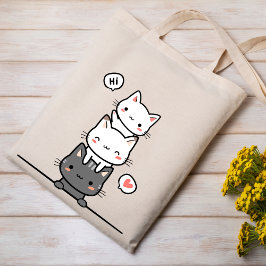 Minimalistische kat illustratie Totebag Tote Bag