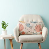 Minimalistische kat lijn kunstpatroon kussen (Stoel)