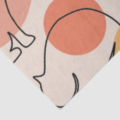Minimalistische kat lijn kunstpatroon tissuepapier (Detail)