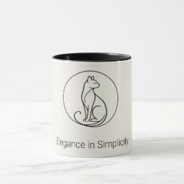 Minimalistische kat lijnkunst - Chic huisdiercolle Mok