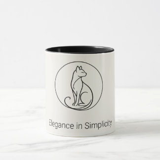 Minimalistische kat lijnkunst - Chic huisdiercolle Mok