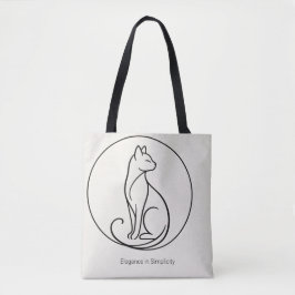 Minimalistische kat lijnkunst - Chic huisdiercolle Tote Bag