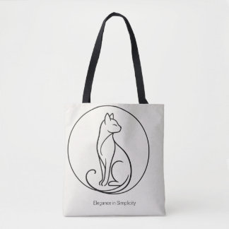Minimalistische kat lijnkunst - Chic huisdiercolle Tote Bag