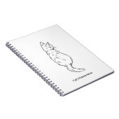 Minimalistische kat lijnkunst gepersonaliseerde na notitieboek (Rechterzijde)