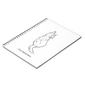 Minimalistische kat lijnkunst gepersonaliseerde na notitieboek (Linkerzijde)